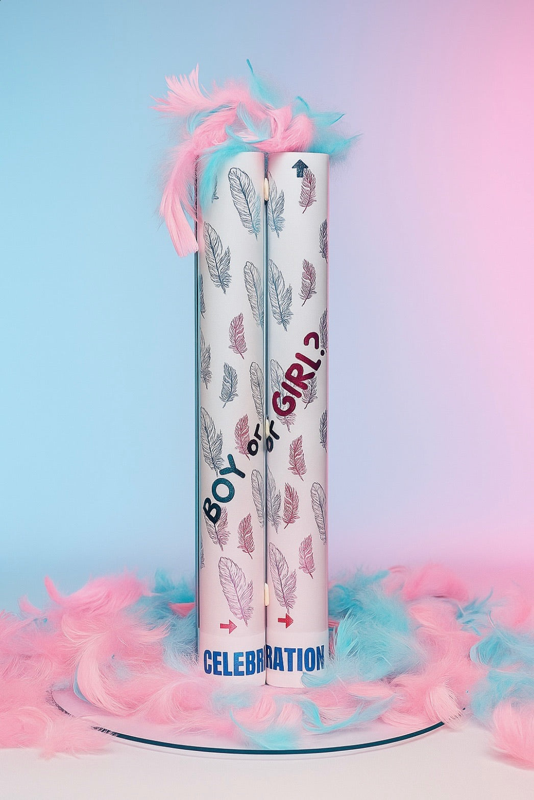 Gender Reveal Feather Popper