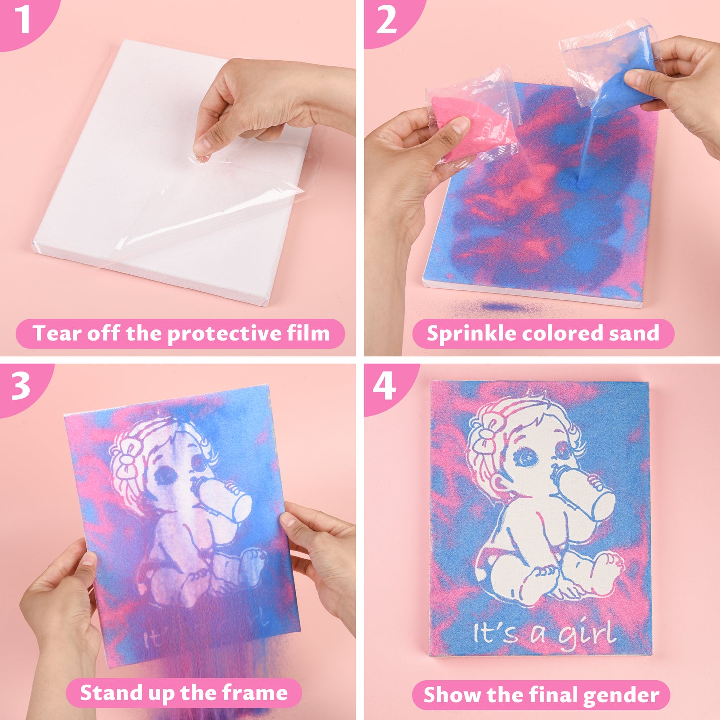 Powder Art Gender Reveal Board