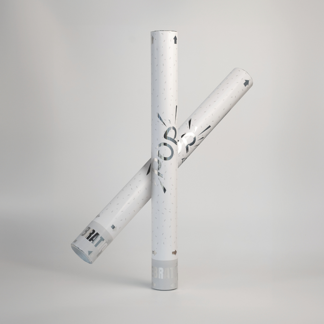 Silver Confetti Cannon (2 pack)