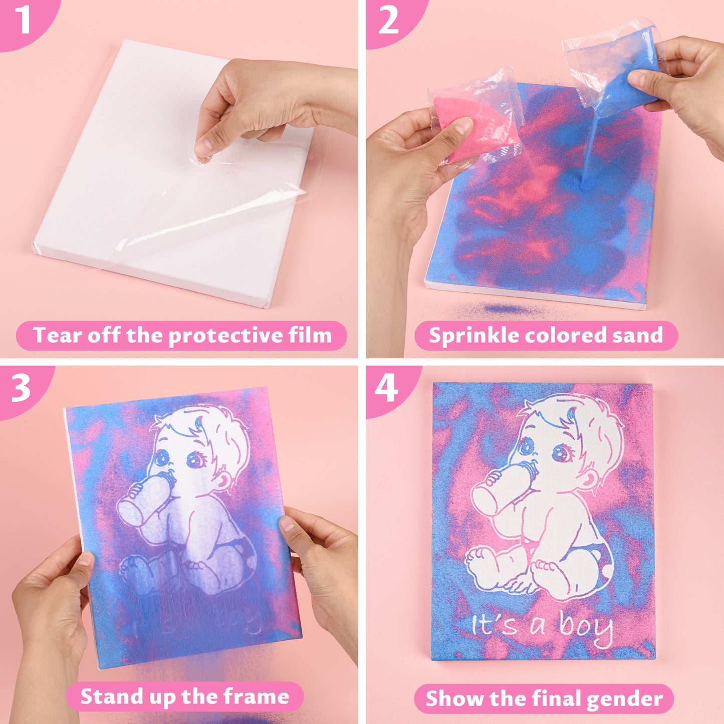 Powder Art Gender Reveal Board