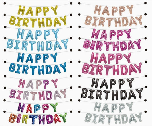 Happy Birthday Balloon Banner